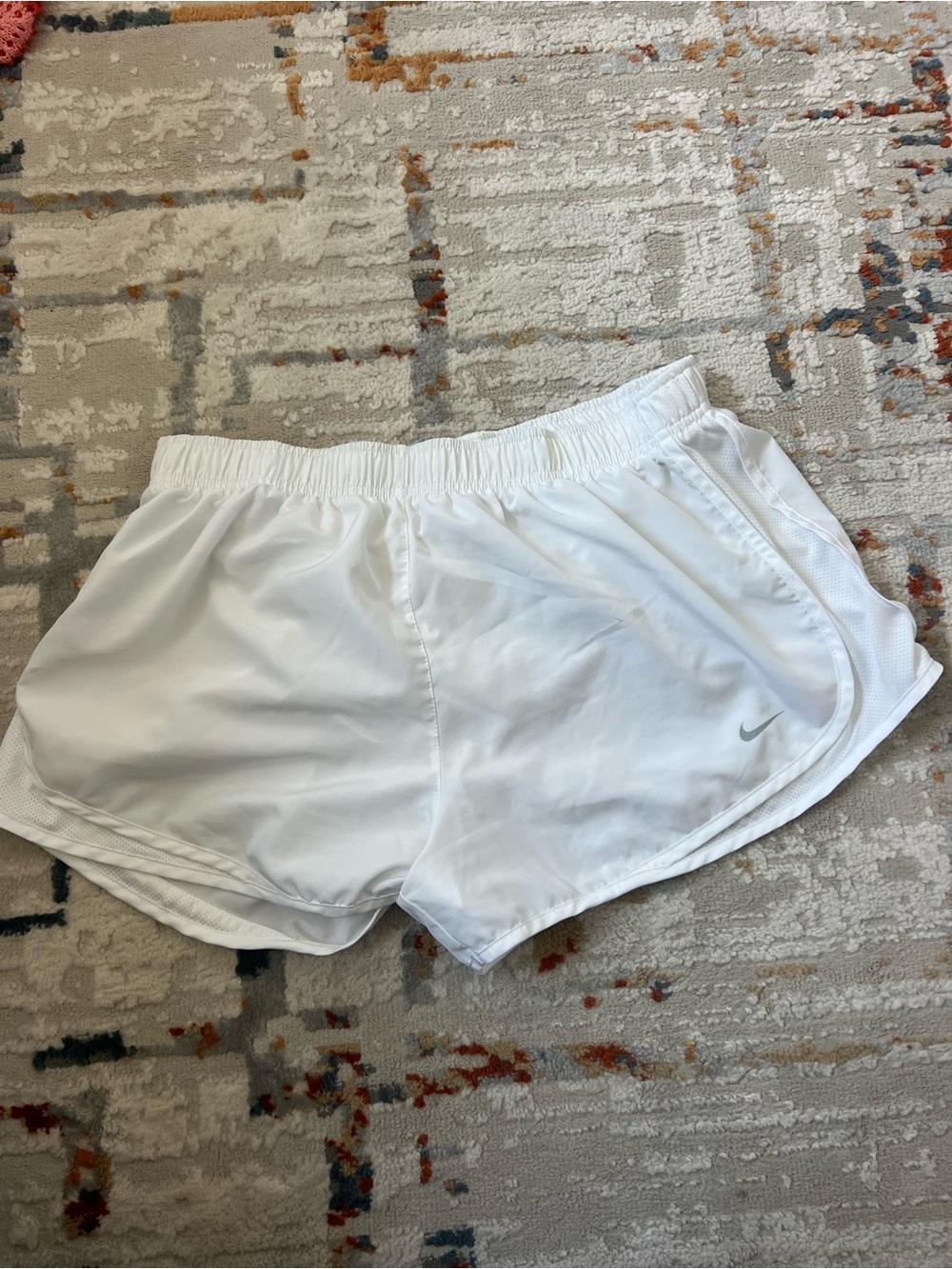 Nike White Women's Athletic Shorts with Subtle Swoosh